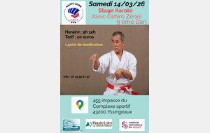 STAGE MAITRE OSHIRO ZENEÏ - 9ème DAN