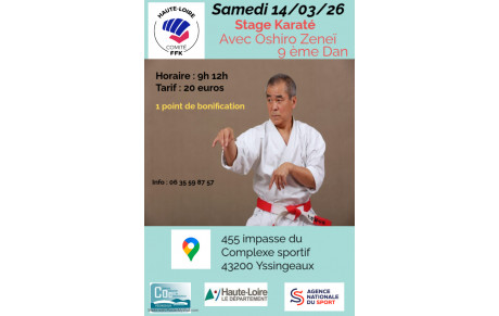 STAGE AVEC MAITRE OSHIRO ZENEÏ 9ème DAN